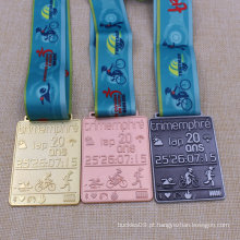Competição de Natação de Metal Personalizada Ciclismo Esportes Prêmio Triathlon Medalha